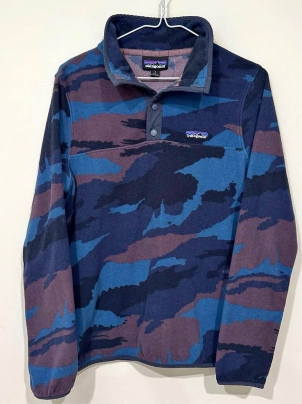 Patagonia Women's Micro D Snap-T Pullover Fleece Kansas Sky Dolomite Blue Camo S